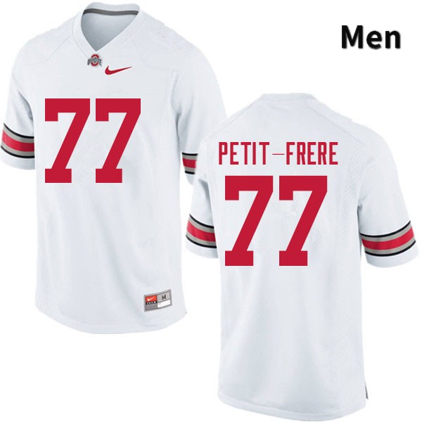 Ohio State Buckeyes Nicholas Petit-Frere Men's #77 White Authentic Stitched College Football Jersey